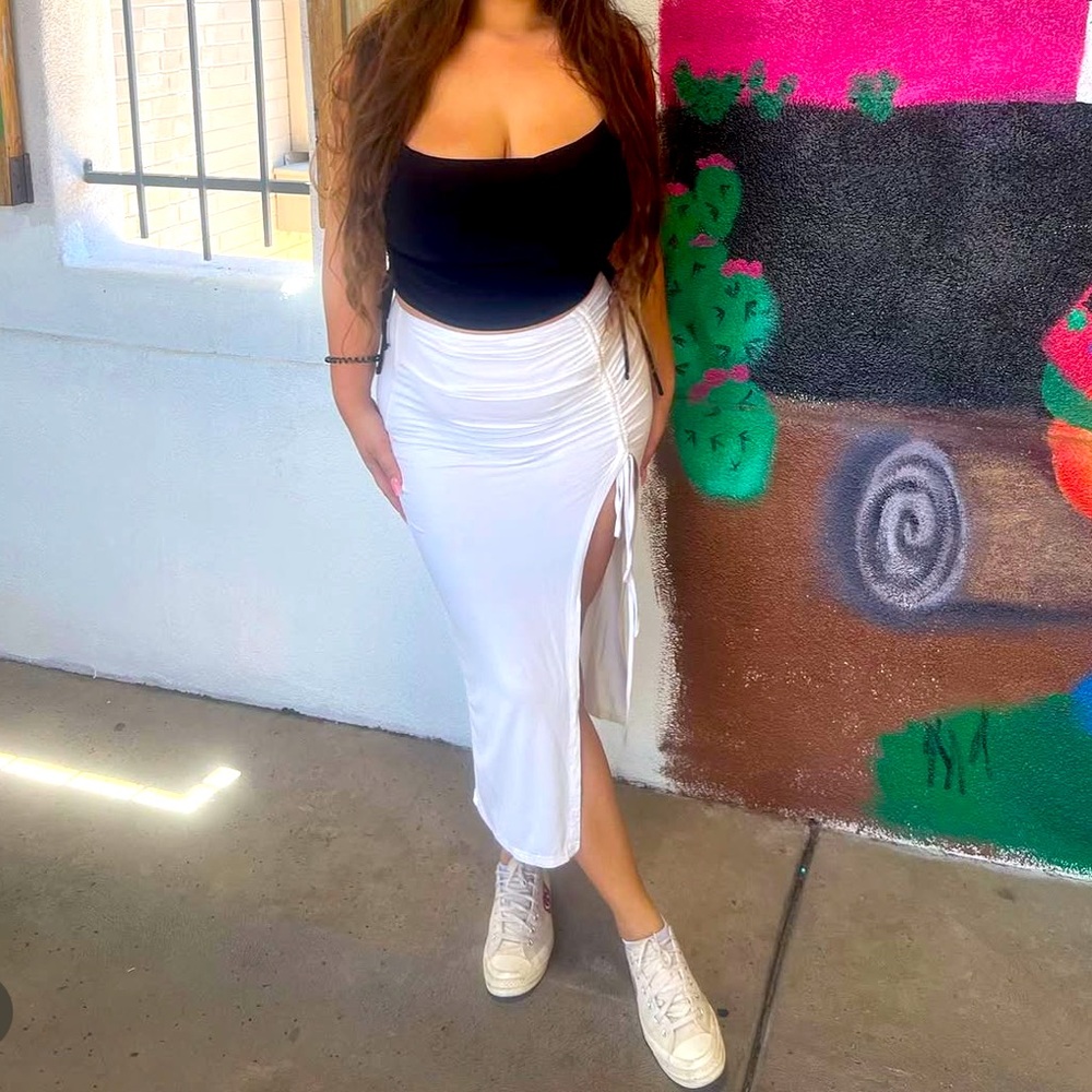 White Drawstring Skirt